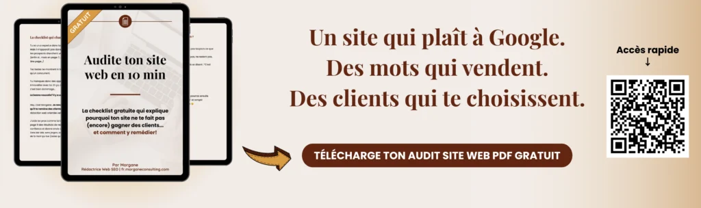 Un site qui plaît à Google. Des Mots qui vendent. Des clients qui te choisissent - Morgane audit PDF gratuit