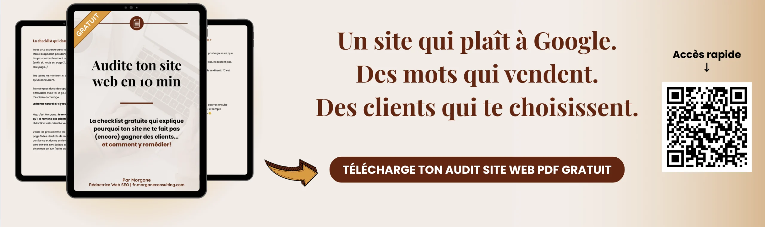 Un site qui plaît à Google. Des Mots qui vendent. Des clients qui te choisissent - Morgane audit PDF gratuit